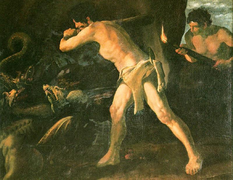Francisco de Zurbaran hercules fighting the hydra of lerna oil painting image